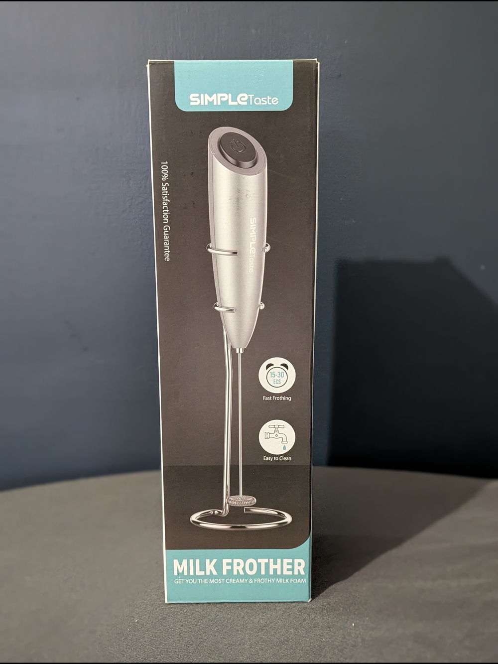 Simple Taste Silver Milk Frother Handheld Electric Milk Steamer